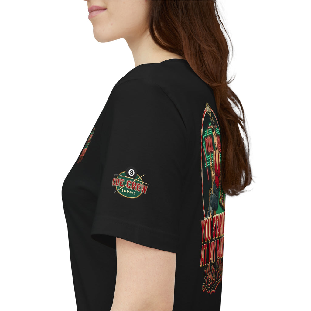 You Staring at My Rack? Let's Play! Retro Pin-Up Pool Hall Billiards Graphic T-Shirt