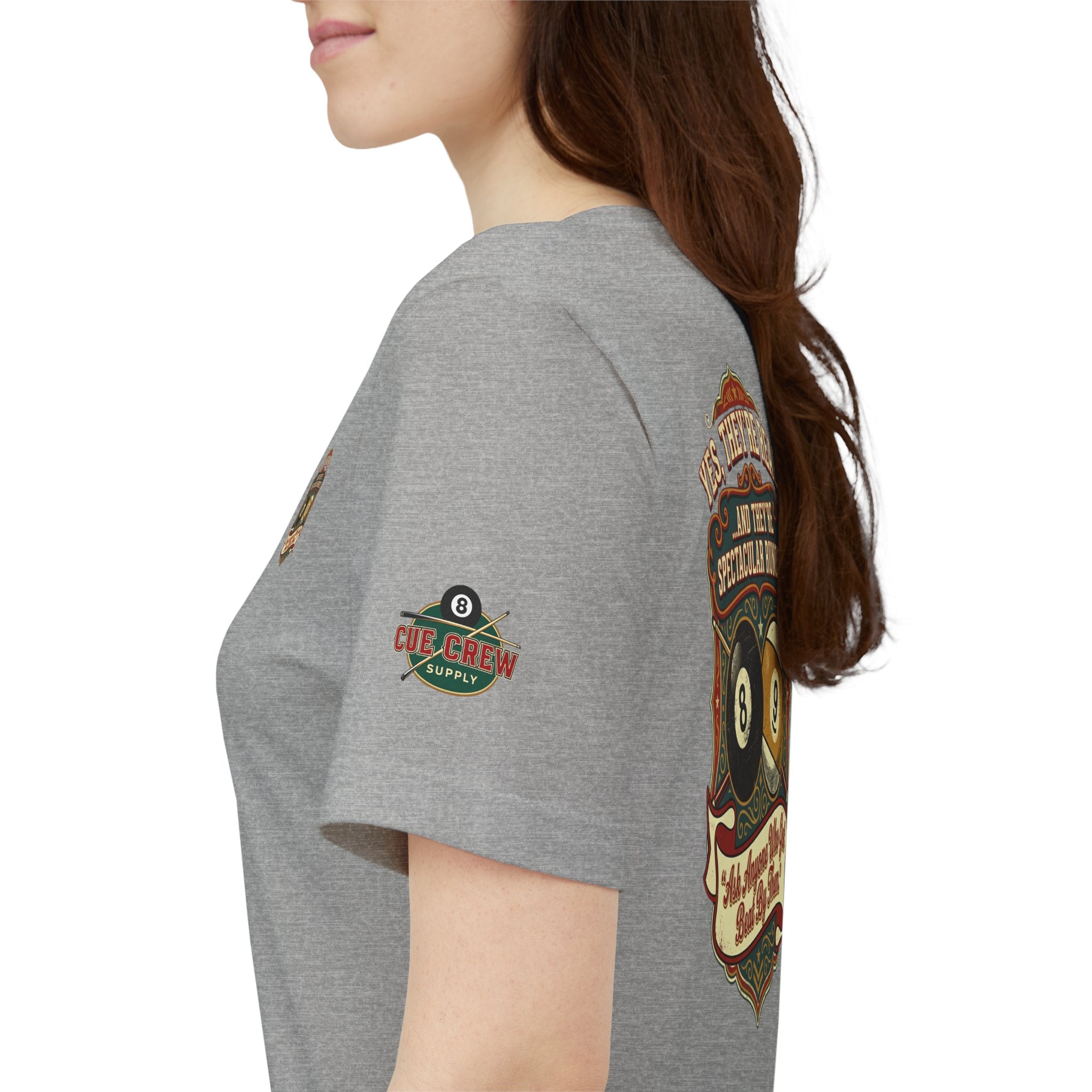 Yes, They're Real... Spectacular Runouts Pool Player T-Shirt | Funny Billiards Graphic Tee with Front & Back Print | Cue Crew Supply