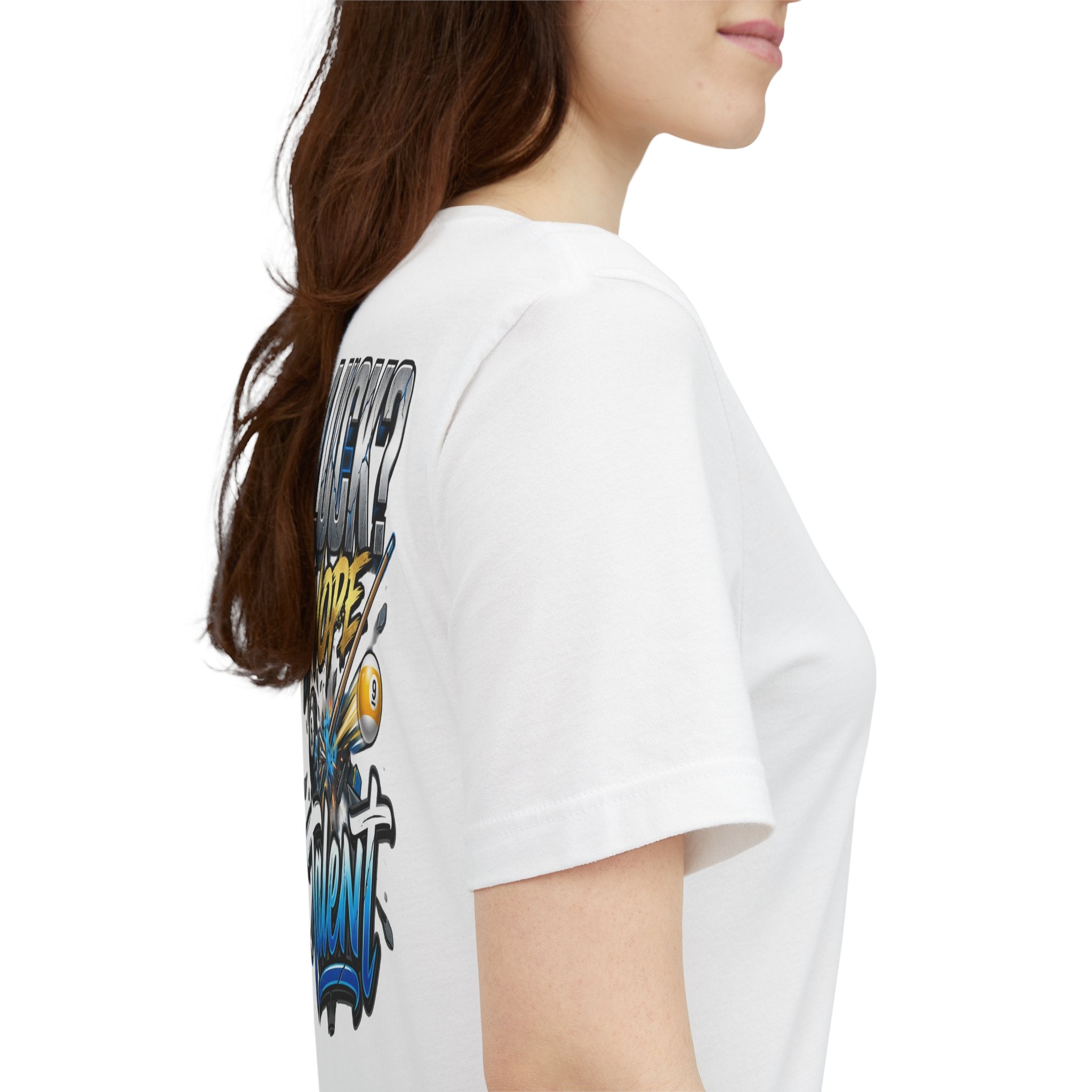 Luck? Nope. Talent. Pool Player T-Shirt | Funny Billiards Graphic Tee with Front & Back Print | Cue Crew Supply