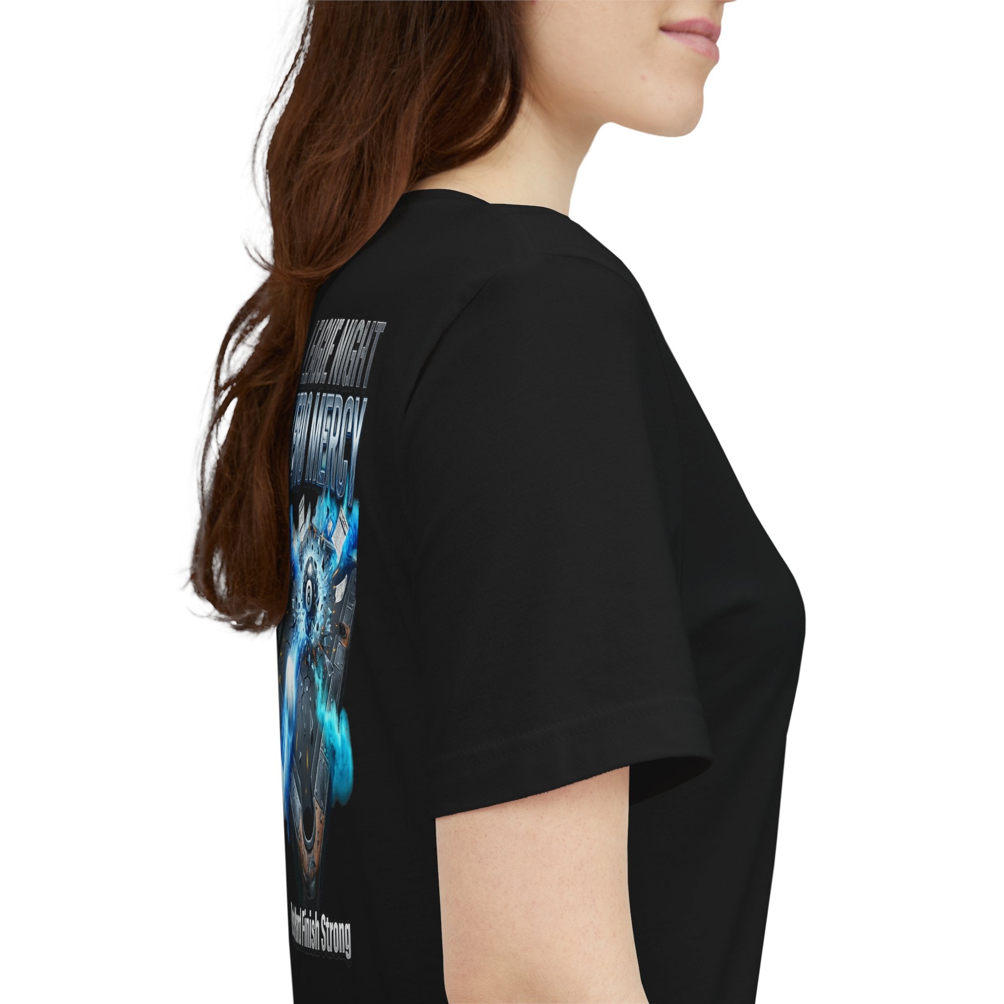 League Night Zero Mercy Pool Player T-Shirt | Funny Billiards League Tee | Front & Back Graphic | Cue Crew Supply