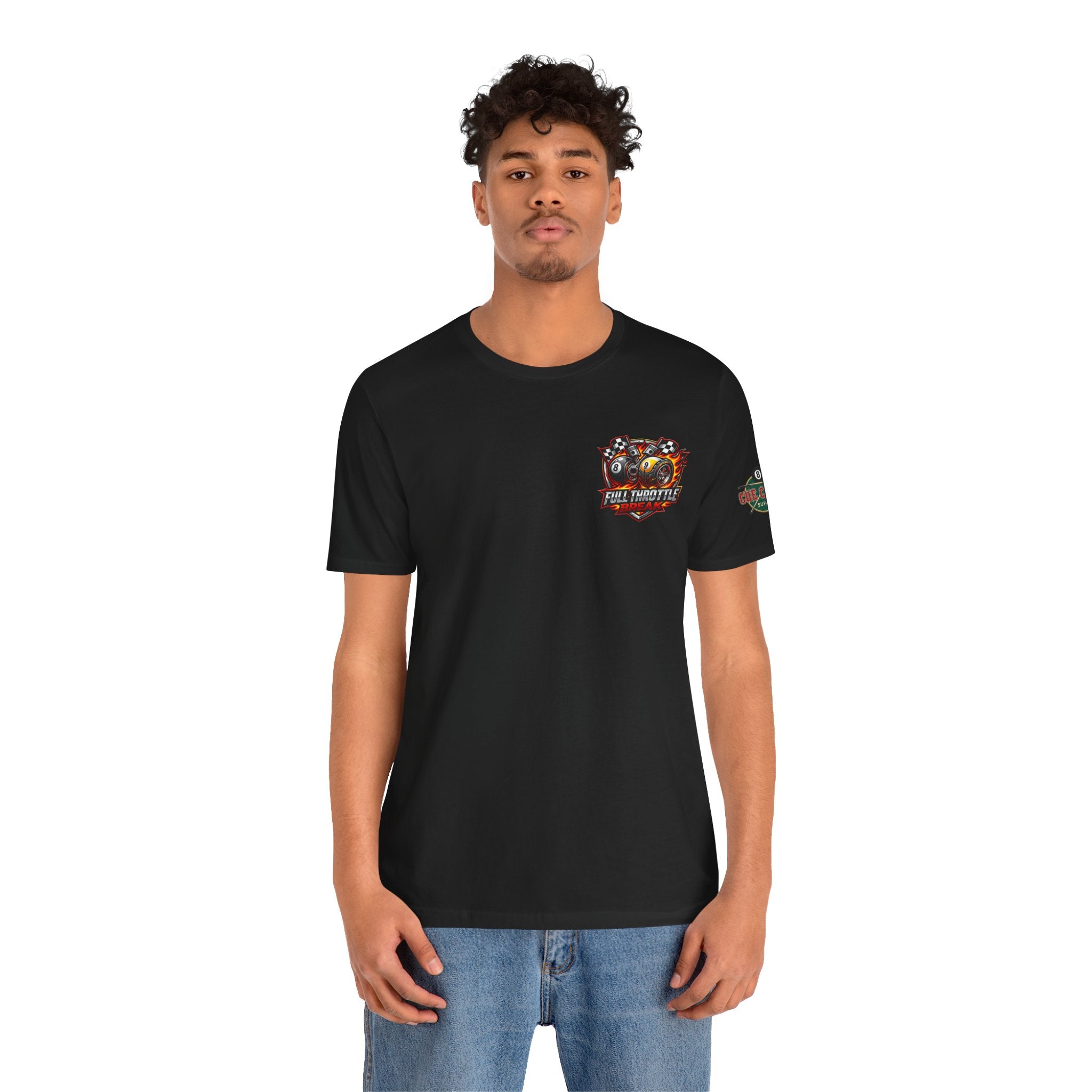 Full Throttle Break Billiards T-Shirt | Racing-Inspired Pool Player Graphic Tee | Cue Crew Supply