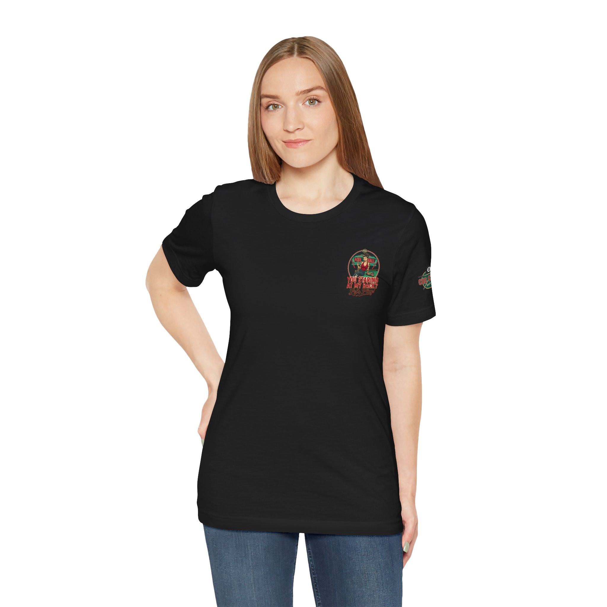 You Staring at My Rack? Let's Play! Retro Pin-Up Pool Hall Billiards Graphic T-Shirt