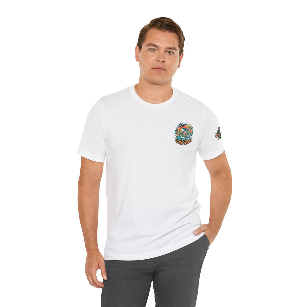 Cue the Feeding Frenzy Shark Billiards T-Shirt | Funny Pool Player Beach Graphic Tee