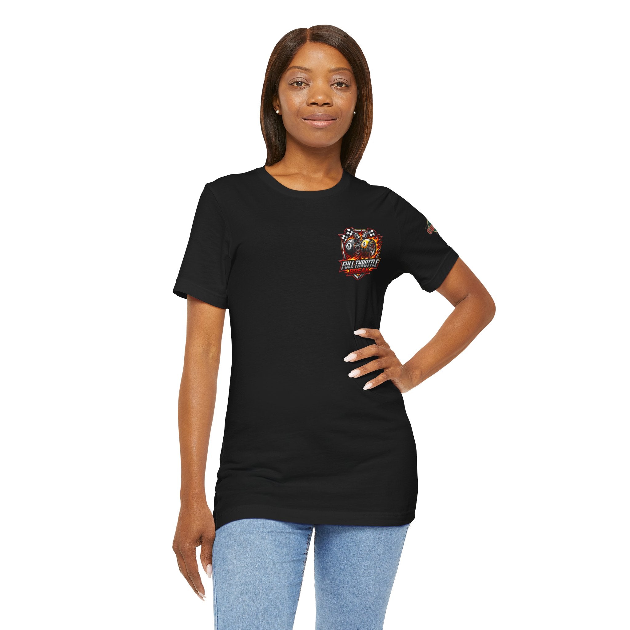 Full Throttle Break Billiards T-Shirt | Racing-Inspired Pool Player Graphic Tee | Cue Crew Supply