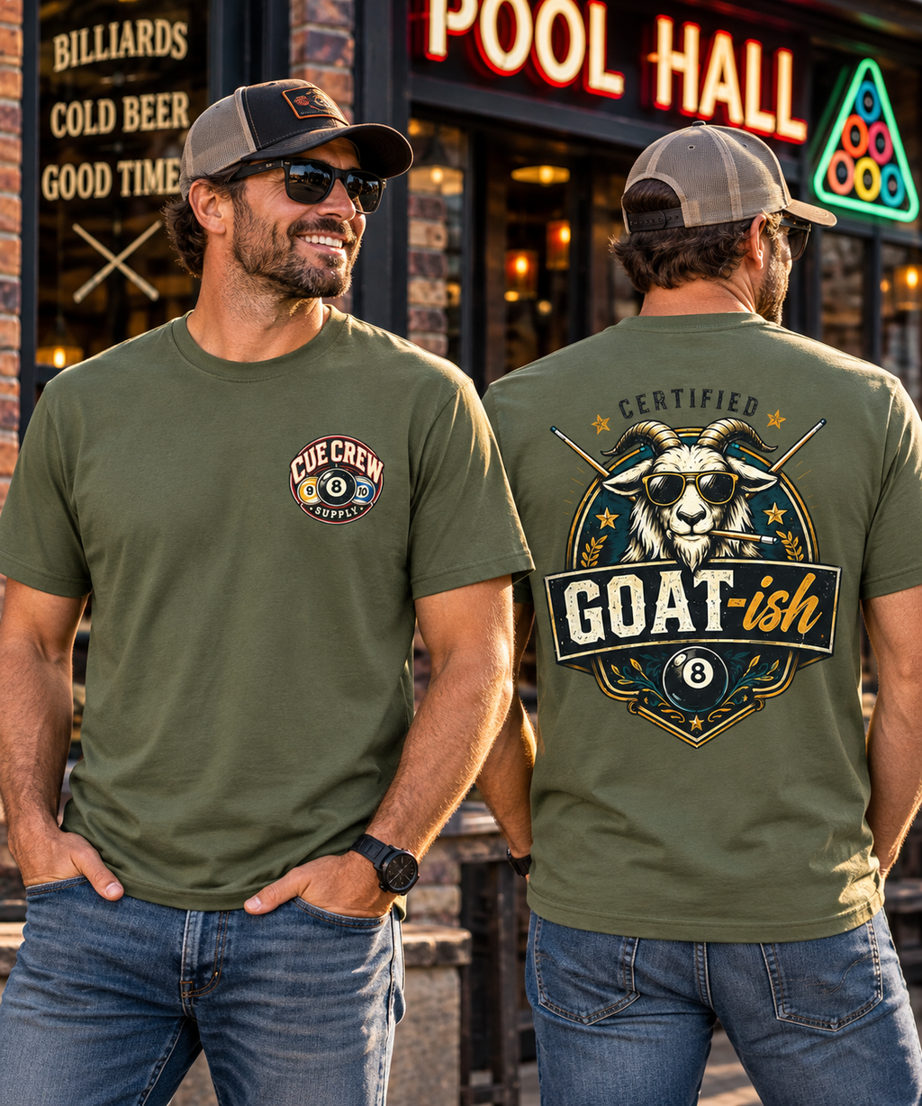 Certified GOAT-ish Funny Billiards T-Shirt CCS-CST-004
