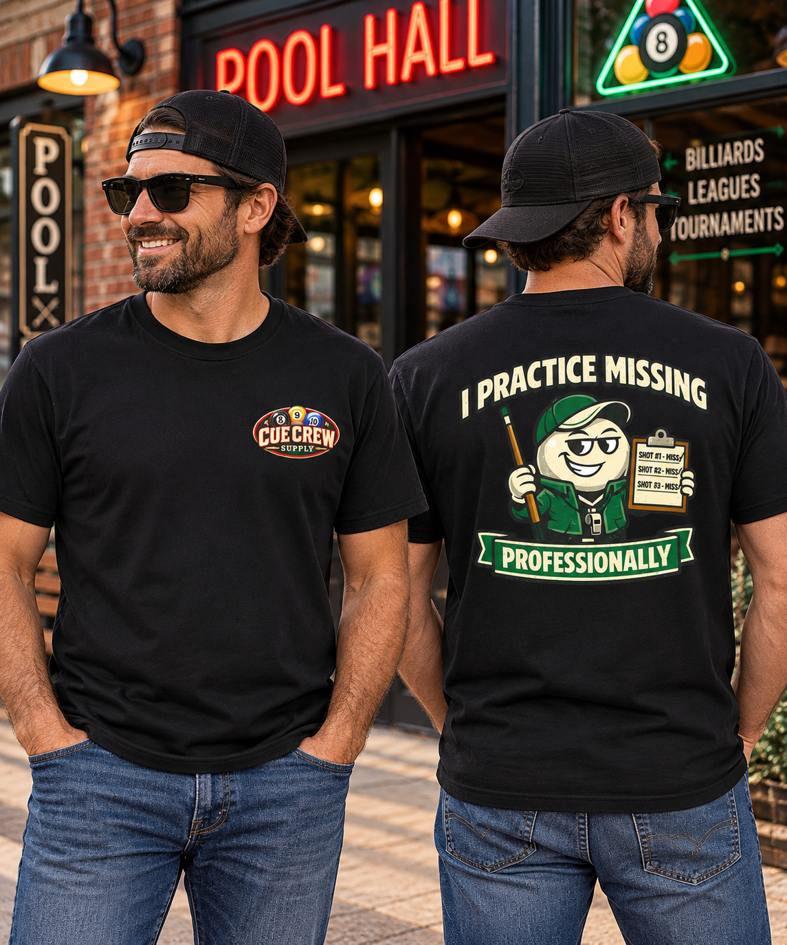 I Practice Missing Professionally Funny Pool Player T-Shirt | Classic Series CCS-CST-012