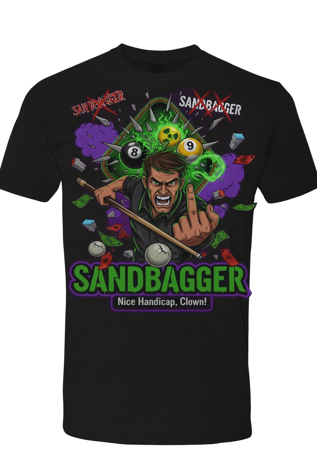 SANDBAGGER Statement Tee – “Nice Handicap, Clown!” Edition