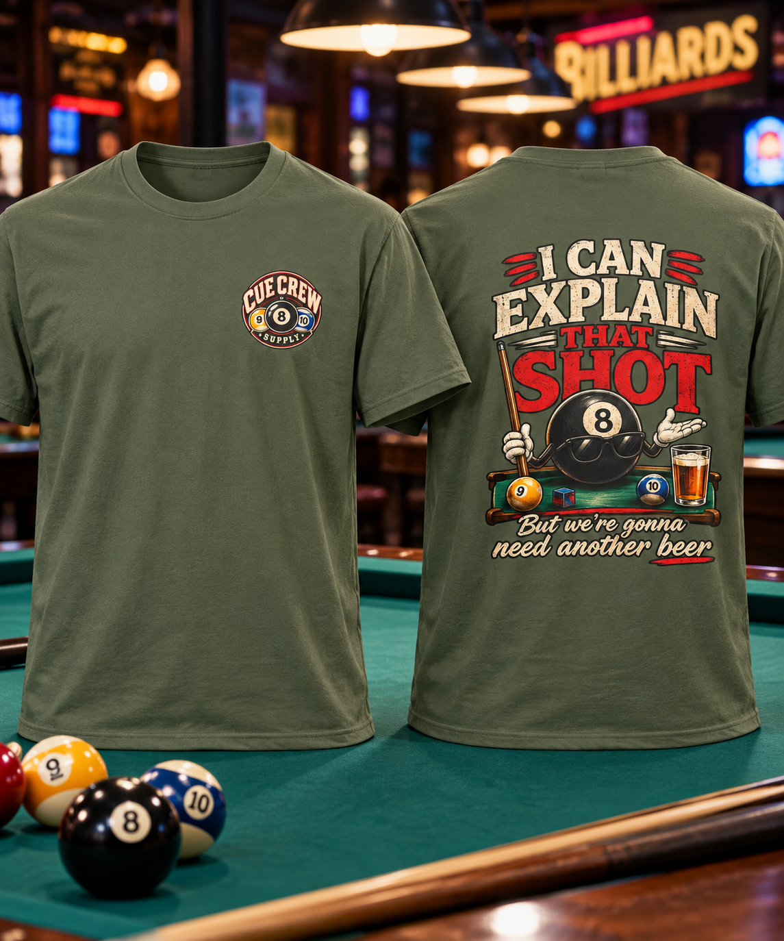 I Can Explain That Shot Funny Pool Player T-Shirt | Classic Series CCS-CST-018