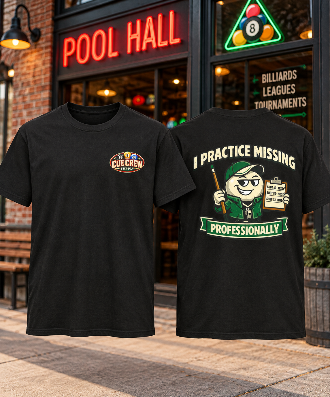 I Practice Missing Professionally Funny Pool Player T-Shirt | Classic Series CCS-CST-012
